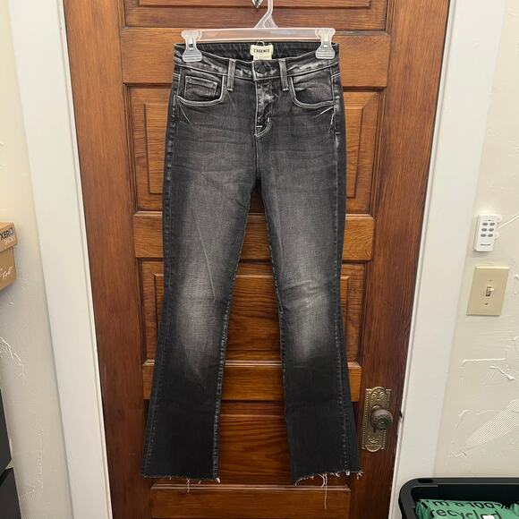 L'agence size 24 Jeans 2649 BLBR Ruth High Rise Straight Volta Black Wash $275